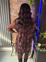 Chocolate Rose Mesh Dress Natalie