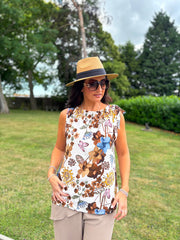 Chocolate Floral Top Justine