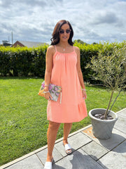 Apricot Bubble Cotton Summer Dress Samantha