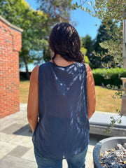Navy Layered Sleeveless Top Kaitlyn