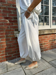 White Cuffed Ashley Trousers