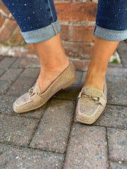 Mocha Diamante Chain Loafer