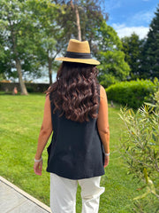 Black Embellished Tree Of life Vest Top Olivia