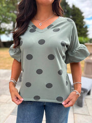 Khaki Polka Dot Top Amber