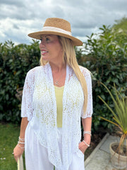 White Multi Hole Shrug Paloma