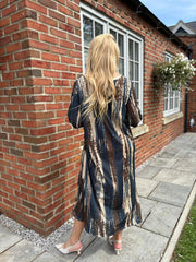 Denim Blue Brushstroke Shimmer Dress Freya