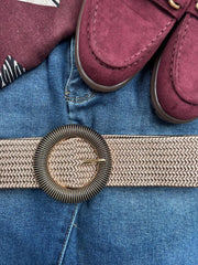 Mocha Gold Ring Shimmer Belt