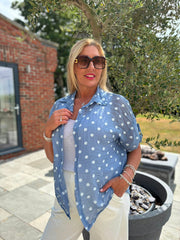 Denim Polka Dot Blouse Kathy