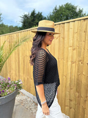 Black Shimmer Loose Knit Giana