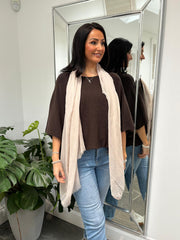 Chocolate Reverse Seam Round Neck Diana