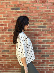 Cream Polka Dot Sweatshirt Dakota