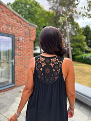 Black Crochet Detail Dress Maya