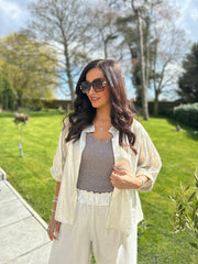 Gold Tie Front Blouse Brinley