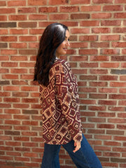 Wine Diamond Shimmer Top Freya