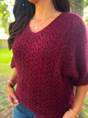 Wine Soft Chevron Knit Ensley