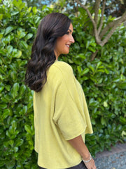 Mustard Yellow Reverse Seam Round Neck Diana