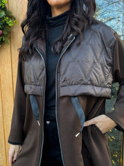 Chocolate Half Quilted Sweat Jacket Lois