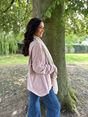 Pink Fringed Neck Top Donna
