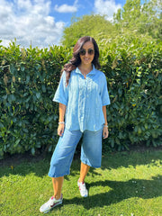 Denim Lace Detail Blouse Hattie