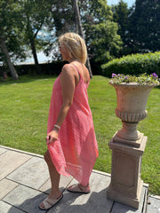 Coral Chevron Lace Dress Haven