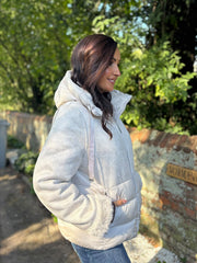 Stone Premium Faux Leather Puffer Coat Olympia