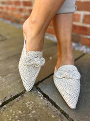 Stone Pointed Toe Slip On Shoes