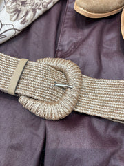 Mocha Elasticated Weave Buckle Belt