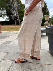 Stone Sequin Trim Trousers Astrid