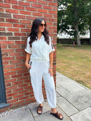 White Two Stripe Co-Ord Nikki