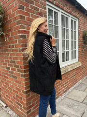 Black Sherpa Textured Gilet