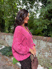 Lipstick Chunky Knit Cardi Gail
