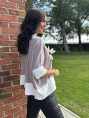 Clay Applique Floral Knit Tanya