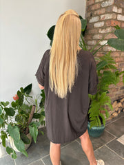 Chocolate Crochet Trim Dress Sabrina