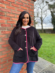 Black Fleece Button Jacket Farah