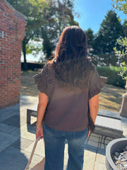 Chocolate Ruffle Top Maisie