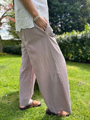 Mocha Sparkle Wide Leg Pull On Trousers