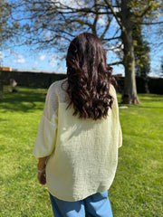 Lemon Boho Daisy Bubble Cotton Top Skye