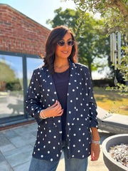 Navy Polka Dot Take You Anywhere Jacket