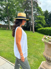 White Embellished Tree Of life Vest Top Olivia