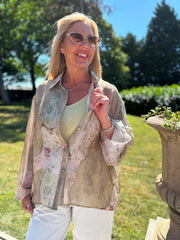 Stone Botanical Print Shirt Monique
