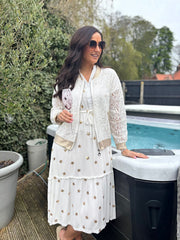 White Sequin Star Dress Althea