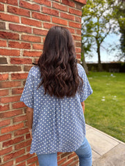 Denim Polka Dot Top Everly