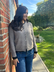 Mocha Layered Knitted Cardigan Evelyn