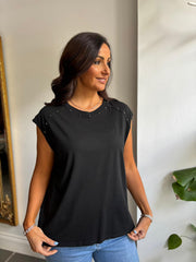 Black Star Embellished Top Esther