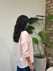 Pink Collared Flower Sweatshirt Angel