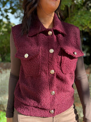 Wine Boucle Gilet Elliott