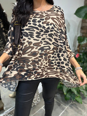 Stone Leopard Pattern Top Meredith