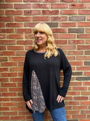 Black Speckle Knit Top Danielle