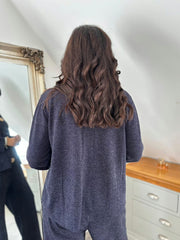 Navy Knitted Top and Trouser Set Evie