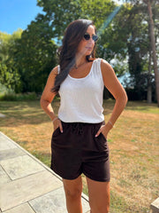 Chocolate Towelling Shorts Natasha